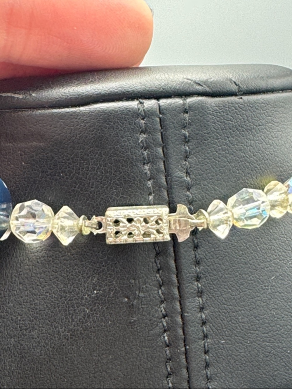 Aurora Crystal Bead Necklace - Iridescent Clear - Picture 3 of 6